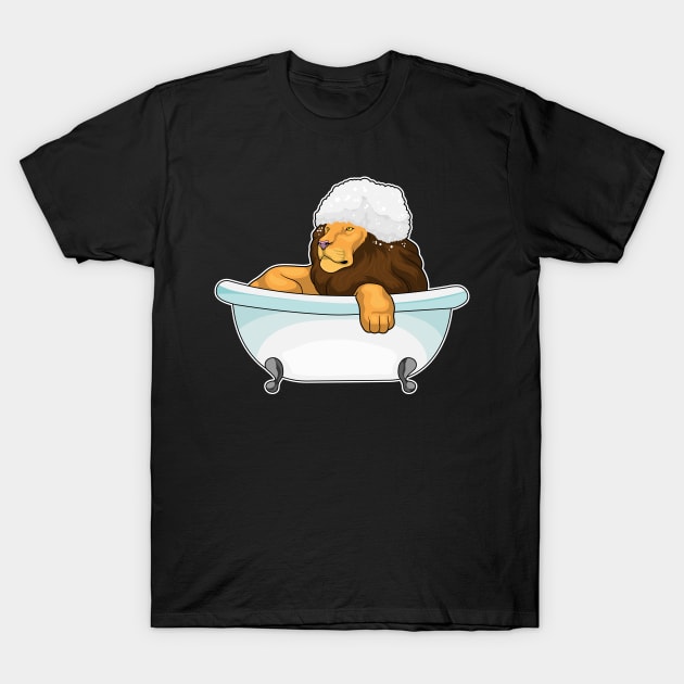 Lion Bath Bathtub T-Shirt by Markus Schnabel